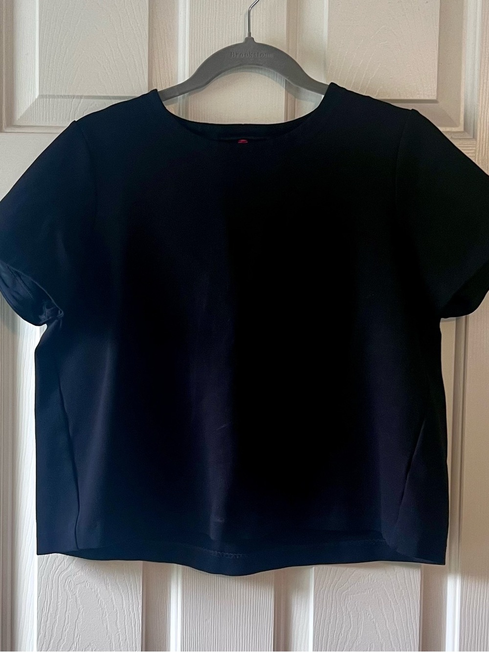 SPANX Black Short Sleeve Crewneck Top